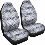 White With Faded Grungy Navy Blue Tie Dye Pattern Car Seat Covers 154230 - YourCarButBetter