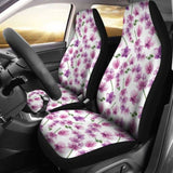 White With Pink And Purple Orchid Pattern Car Seat Covers 174914 - YourCarButBetter