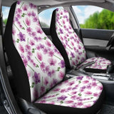 White With Pink And Purple Orchid Pattern Car Seat Covers 174914 - YourCarButBetter