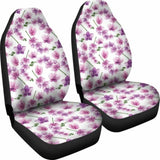 White With Pink And Purple Orchid Pattern Car Seat Covers 174914 - YourCarButBetter