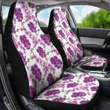 White With Pink And Purple Orchids Car Seat Covers 174914 - YourCarButBetter