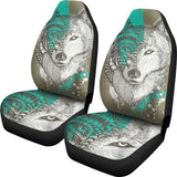 Wolf Head Zentangle Car Seat Covers 174510 - YourCarButBetter
