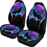 Wolf Howling At Full Moon Car Seat Covers 211701 - YourCarButBetter