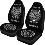 Wolf of Odin Fenrir Vegvisir Symbol Car Seat Covers 210506 - YourCarButBetter