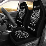 Wolf of Odin Fenrir Vegvisir Symbol Car Seat Covers 210506 - YourCarButBetter