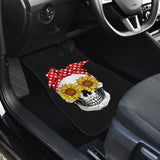 Womens Sunflower Skull Polka Dot Bandana Car Floor Mats 210805 - YourCarButBetter
