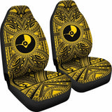 Yap Car Seat Cover - Yap Coat Of Arms Polynesian Gold Black 105905 - YourCarButBetter