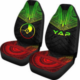 Yap Car Seat Cover - Yap Flag Polynesian Chief Tattoo Reggae Version - 10 174914 - YourCarButBetter