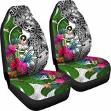Yap Car Seat Covers White - Turtle Plumeria Banana Leaf - 091114 - YourCarButBetter