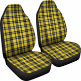 Yellow Black And White Plaid Tartan Car Seat Covers 161012 - YourCarButBetter