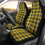 Yellow Black And White Plaid Tartan Car Seat Covers 161012 - YourCarButBetter