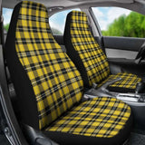 Yellow Black And White Plaid Tartan Car Seat Covers 161012 - YourCarButBetter
