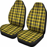 Yellow Black And White Plaid Tartan Car Seat Covers 161012 - YourCarButBetter