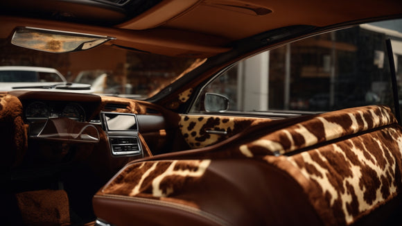 Moo-ve Over, Boring Cars:  Brown Cow Print Accessories for a Whimsical Ride