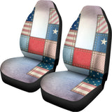4th of July USA Denim Patchwork Print Universal Fit Car Seat Covers 102422