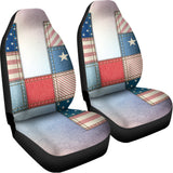 4th of July USA Denim Patchwork Print Universal Fit Car Seat Covers 102422