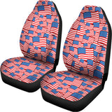 4th of July USA Flag Pattern Print Universal Fit Car Seat Covers 102422