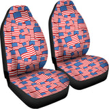 4th of July USA Flag Pattern Print Universal Fit Car Seat Covers 102422