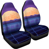 8-Bit Pixel Digital Landscape Print Universal Fit Car Seat Covers 102422