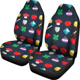 8-Bit Pixel Game Items Print Universal Fit Car Seat Covers 102422