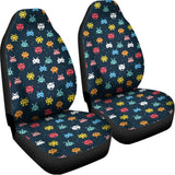 8-Bit Video Game Monsters Pattern Print Universal Fit Car Seat Covers 102422