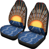 Aboriginal Indigenous Sunset Art Print Universal Fit Car Seat Covers 102422