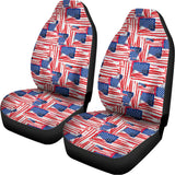 Abstract American Flag Print Universal Fit Car Seat Covers 102422