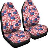 Abstract American Flag Print Universal Fit Car Seat Covers 102422