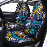 Abstract Cartoon Galaxy Space Print Universal Fit Car Seat Covers 102422