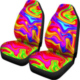 Abstract Colorful Liquid Trippy Print Universal Fit Car Seat Covers 102422