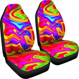 Abstract Colorful Liquid Trippy Print Universal Fit Car Seat Covers 102422