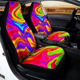 Abstract Colorful Liquid Trippy Print Universal Fit Car Seat Covers 102422