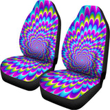 Abstract Dizzy Moving Optical Illusion Universal Fit Car Seat Covers 102422