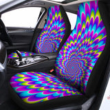 Abstract Dizzy Moving Optical Illusion Universal Fit Car Seat Covers 102422