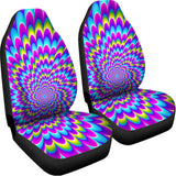 Abstract Dizzy Moving Optical Illusion Universal Fit Car Seat Covers 102422