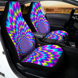 Abstract Dizzy Moving Optical Illusion Universal Fit Car Seat Covers 102422
