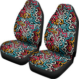 Abstract Funky Pattern Print Universal Fit Car Seat Covers 102422