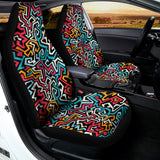 Abstract Funky Pattern Print Universal Fit Car Seat Covers 102422