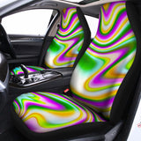 Abstract Holographic Liquid Trippy Print Universal Fit Car Seat Covers 102422