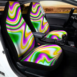 Abstract Holographic Liquid Trippy Print Universal Fit Car Seat Covers 102422