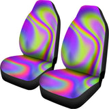 Abstract Holographic Trippy Print Universal Fit Car Seat Covers 102422