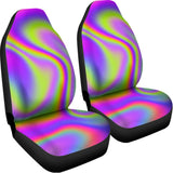 Abstract Holographic Trippy Print Universal Fit Car Seat Covers 102422