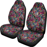Abstract Music Pattern Print Universal Fit Car Seat Covers 102422