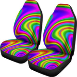 Abstract Neon Trippy Print Universal Fit Car Seat Covers 102422