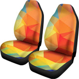 Abstract Polygonal Geometric Print Universal Fit Car Seat Covers 102422