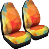 Abstract Polygonal Geometric Print Universal Fit Car Seat Covers 102422