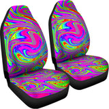Abstract Psychedelic Liquid Trippy Print Universal Fit Car Seat Covers 102422