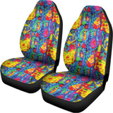 Abstract Psychedelic Print Universal Fit Car Seat Covers 102422