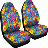 Abstract Psychedelic Print Universal Fit Car Seat Covers 102422
