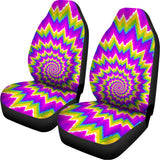 Abstract Spiral Moving Optical Illusion Universal Fit Car Seat Covers 102422